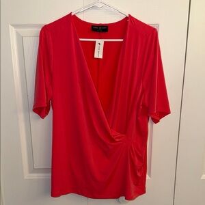 Lane Bryant Salmon Wrap Blouse